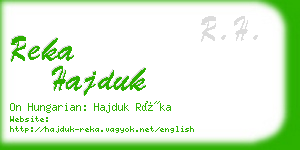 reka hajduk business card